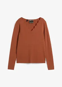 Maglione con scollatura ondulata, bonprix