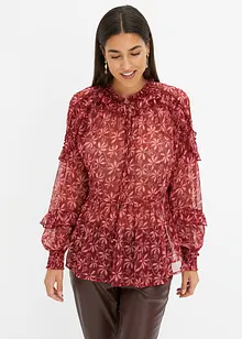 Blusa in chiffon con ruches, bonprix