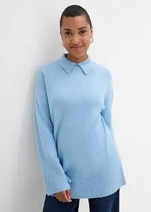 Maglione oversize a collo alto con spacchi laterali, bonprix