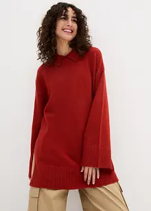 Maglione oversize a collo alto con spacchi laterali, bonprix