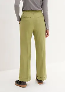 Pantaloni cropped in simil lana con cinta comoda, bonprix