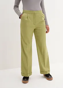 Pantaloni cropped in simil lana con cinta comoda, bonprix