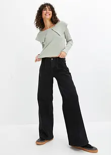 Jeans wide leg, a vita media, bonprix