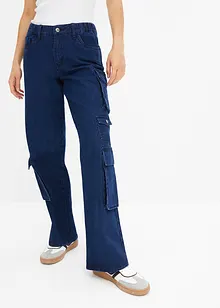 Jeans cargo, a vita media, bonprix