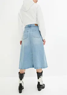 Gonna midi di jeans svasata, bonprix