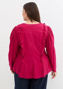 Blusa in viscosa fluente con volant, bonprix