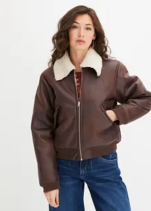 Giubbotto bomber in similpelle, bonprix