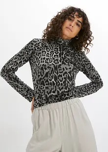 Maglia a maniche lunghe leopardata, bonprix