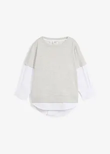 Blusa con inserto in felpa e maniche a 3/4, bonprix