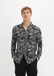 Camicia a maniche lunghe in fantasia paisley, slim fit, bonprix