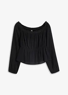 Blusa con spalle scoperte in viscosa crinkle, bonprix