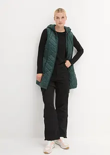 Gilet lungo trapuntato ultra leggero con sacchetto, bonprix