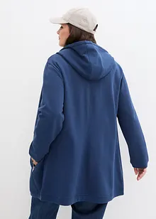Felpa lunga con cerniera e tasche zippate, bonprix
