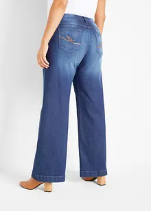 Jeans wide leg con cinta comoda, vita media, bonprix