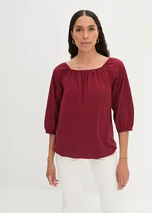 Maglia in cotone con scollo quadrato, elastico al fondo e mezze maniche, bpc bonprix collection