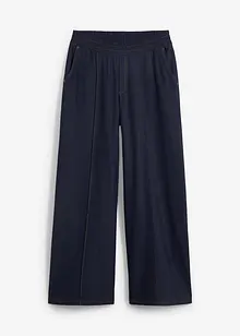 Pantaloni larghi in jersey con effetto denim, bonprix