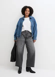 Jeans wide leg elasticizzati, a vita media, bonprix