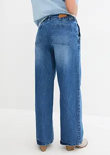 Jeans wide leg elasticizzati, a vita media, bonprix