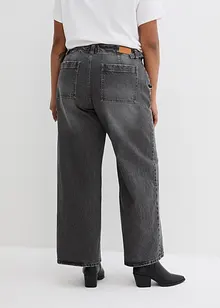 Jeans wide leg elasticizzati, a vita media, bonprix