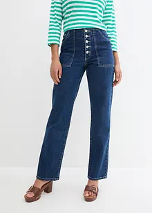 Jeans elasticizzati straight, a vita media, bonprix