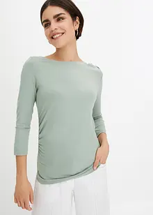 Maglia con maniche a 3/4 e drappeggio, bonprix