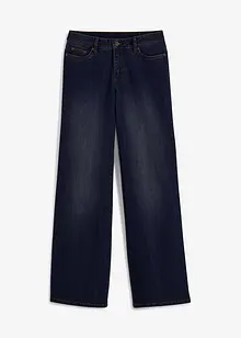 Jeans wide leg a vita media, bonprix