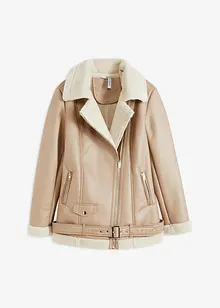 Giacca shearling biker, bonprix