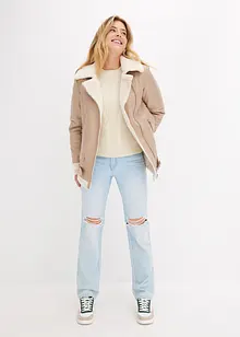 Giacca shearling biker, bonprix