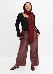 Pantaloni in similpelle, a vita alta, bonprix