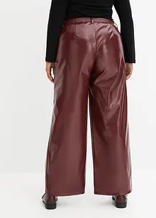 Pantaloni in similpelle, a vita alta, bonprix