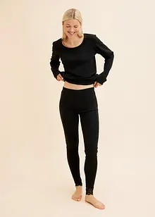 Pigiama termico con leggings e pizzo, bonprix