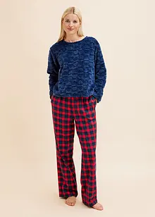 Pigiama in pile con pantaloni in flanella, bonprix