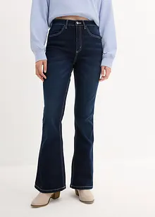 Jeans elasticizzati flared, a vita alta, bonprix