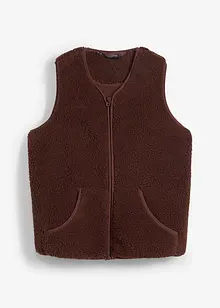 Gilet teddy con tasca a marsupio, bonprix