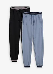 Pantaloni tuta con fascette al fondo (pacco da 2), bonprix