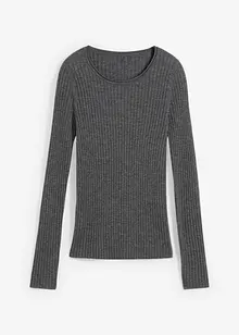 Maglione a costine in pura lana merino, bonprix