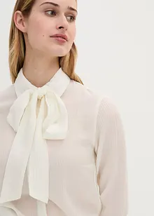 Camicetta con fiocco in misto lana e seta (set 2 pezzi), bonprix