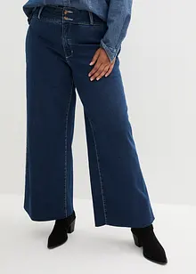 Jeans elasticizzati wide leg, a vita alta, bonprix