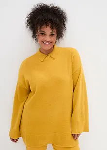 Maglione oversize a collo alto con spacchi laterali, bonprix