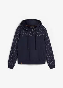 Felpa con cappuccio e cerniera in puro cotone, bonprix