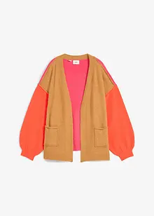 Cardigan oversize con color blocking, bonprix