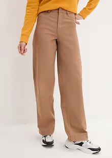 Pantaloni in twill Essential, a vita alta, bonprix