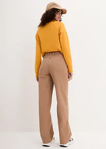 Pantaloni in twill Essential, a vita alta, bonprix