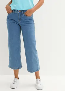 Jeans cropped wide leg, a vita media, bonprix