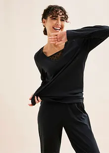 Pigiama con pizzo delicato, bonprix