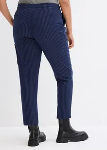 Pantaloni gessati con elastico in vita, bonprix