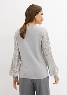 Maglione con maniche in paillettes, bonprix