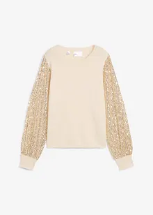 Maglione con maniche in paillettes, bonprix