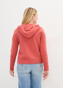 Maglione con scollatura a V e cappuccio, bonprix