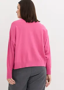 Maglione oversize in maglia fine con collo dritto, bonprix